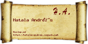 Hatala András névjegykártya